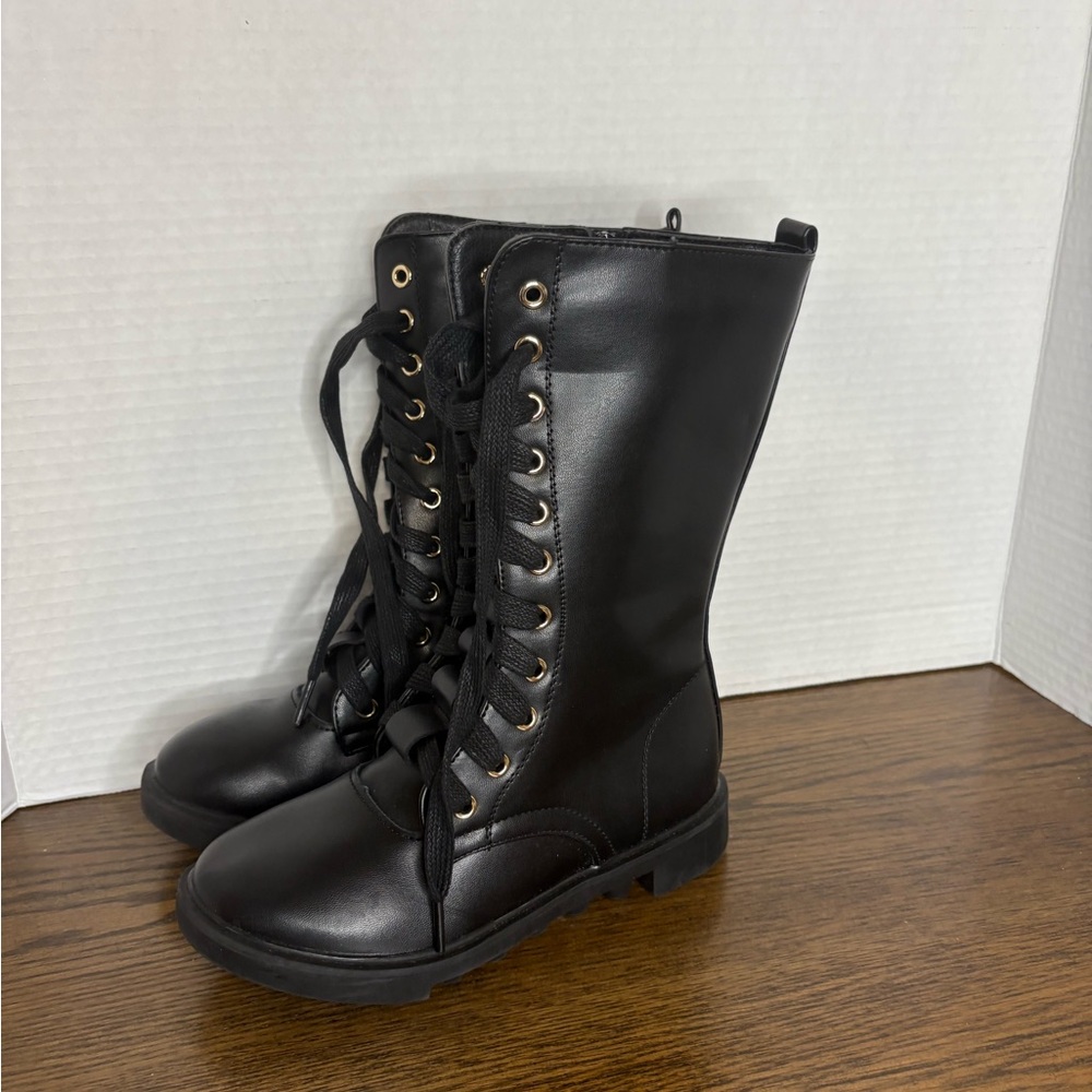 Stylish Black Lace-Up Kids Boots